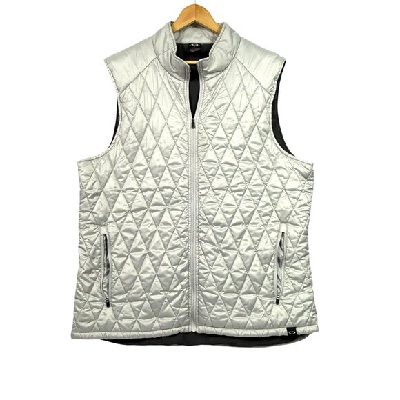Oakley Wind Chaser Vest Silver XXL Diamond Puffer Quilted Regular Fit - Picture 1 of 7